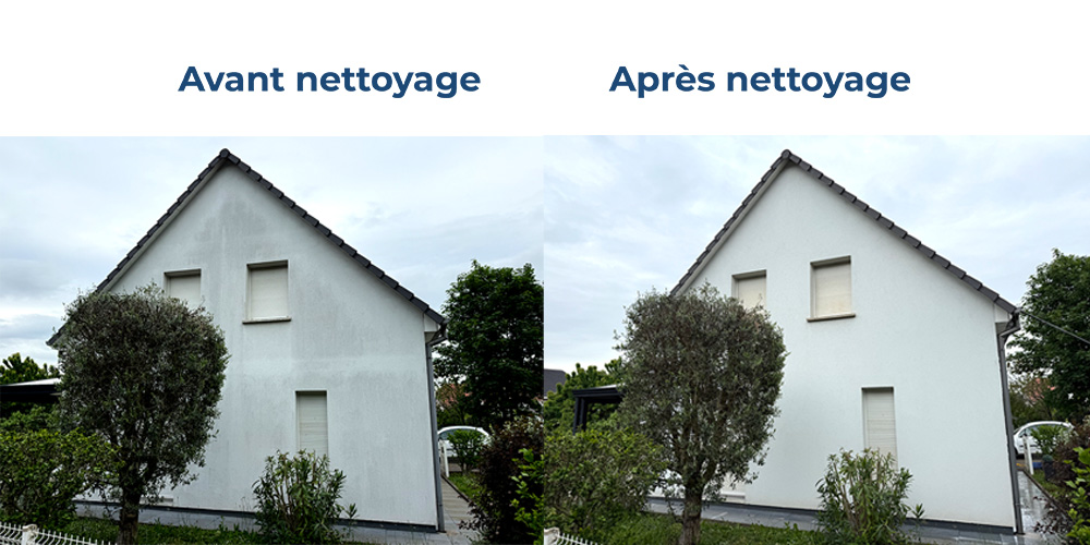 Nettoyage et hydrofuge d’une façade de maison à Kingersheim dans le Haut-Rhin