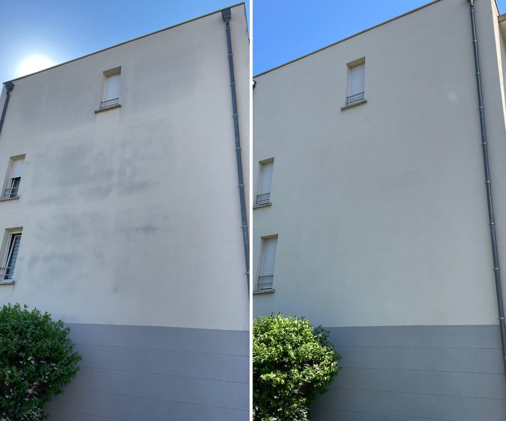 Nettoyage façade d’un immeuble bailleur social à Mulhouse dans le Haut Rhin