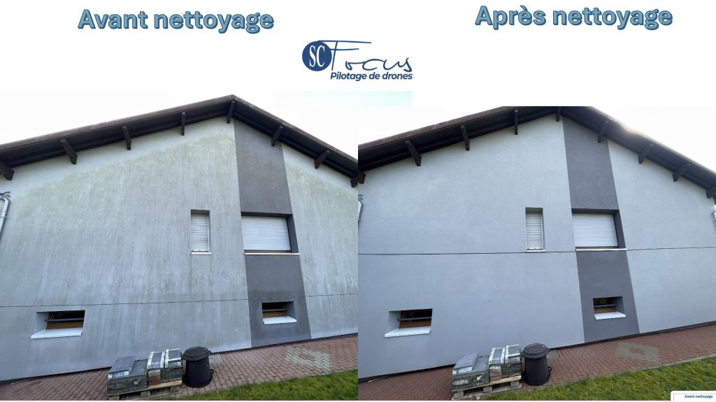 Nettoyage de façades d’une maison individuelle à Anjoutey proche de Belfort