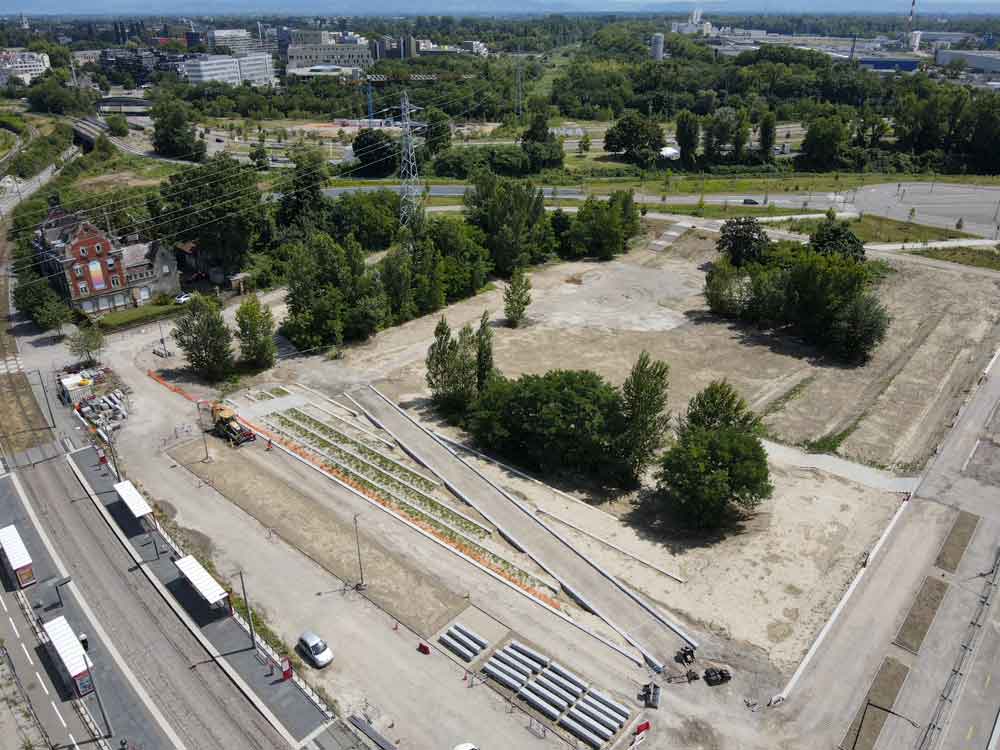 Prise de vues aériennes d’un chantier sur Strasbourg dans le Bas-Rhin
