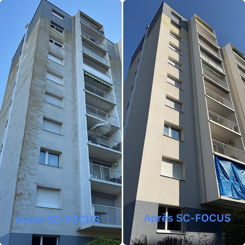 Nettoyage Façade Immeuble 9 Étages à Rixheim près Mulhouse : Expertise SC-FOCUS