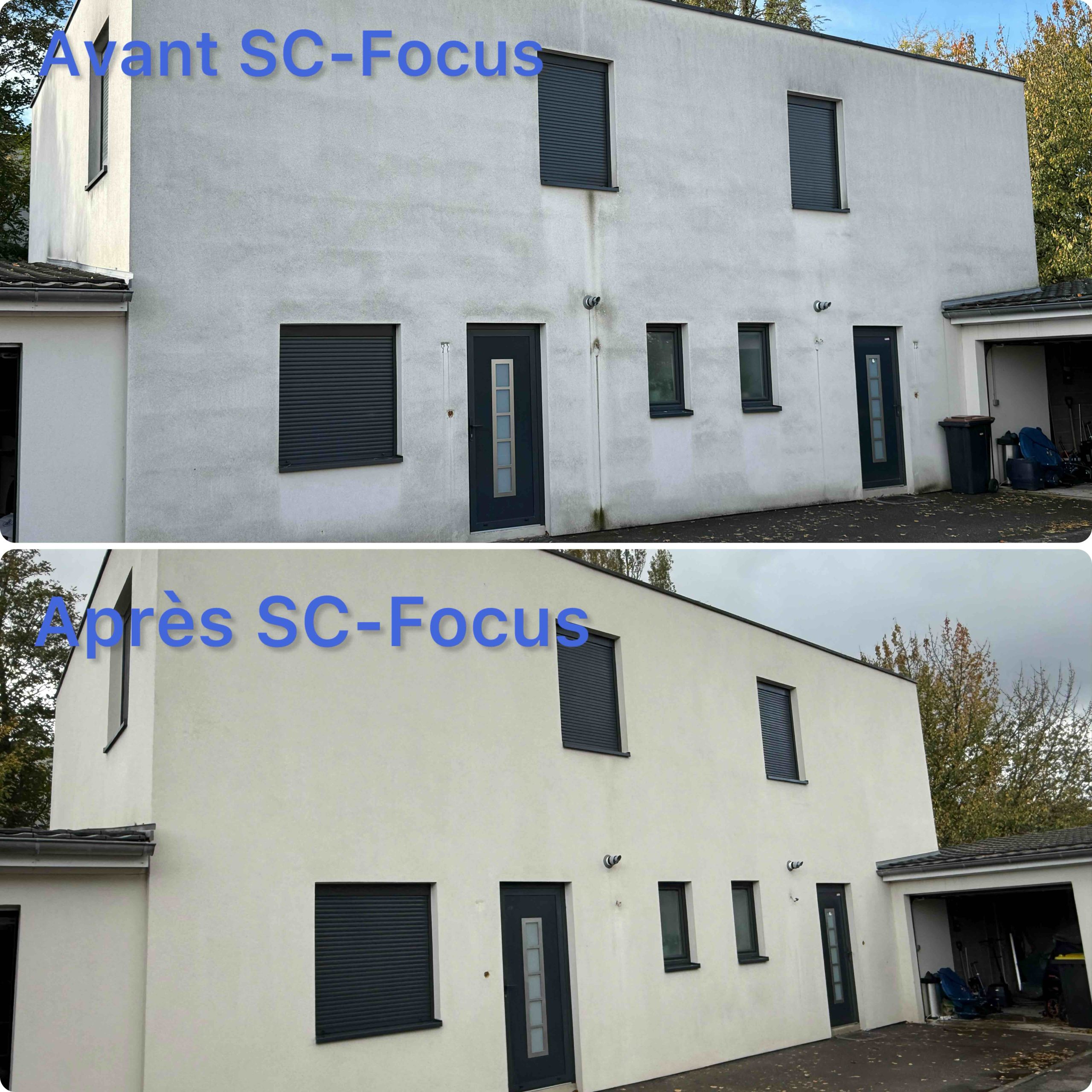 Nettoyage d&rsquo;une façade de maison à Sausheim près de Baldersheim