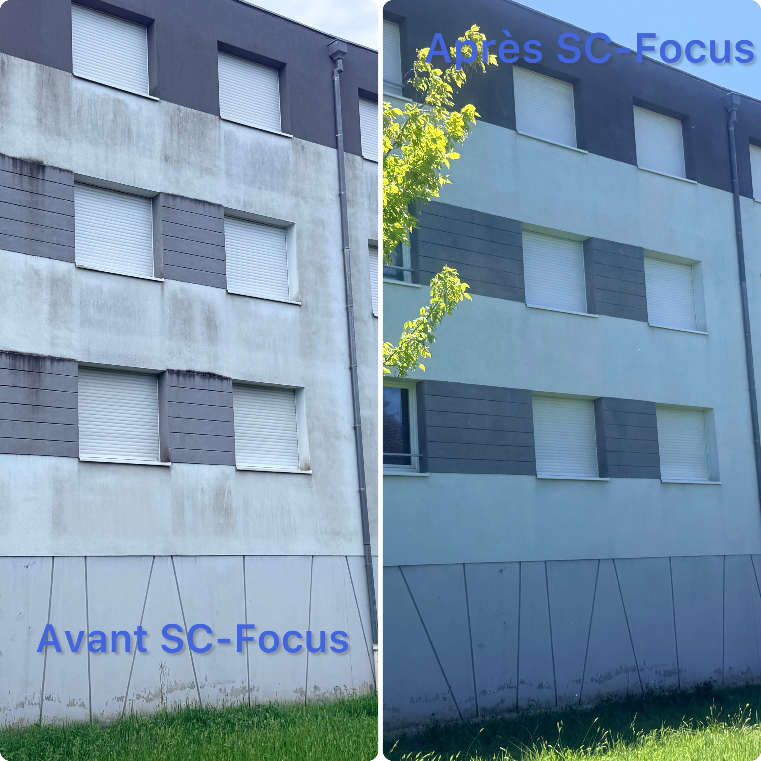 Nettoyage d&rsquo;une façade d&rsquo;immeuble à Vieux-Thann proche de Cernay